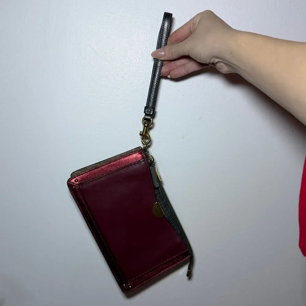 Coach Dreamer Wristlet  Elegant Burgundy and Gray Wristlet